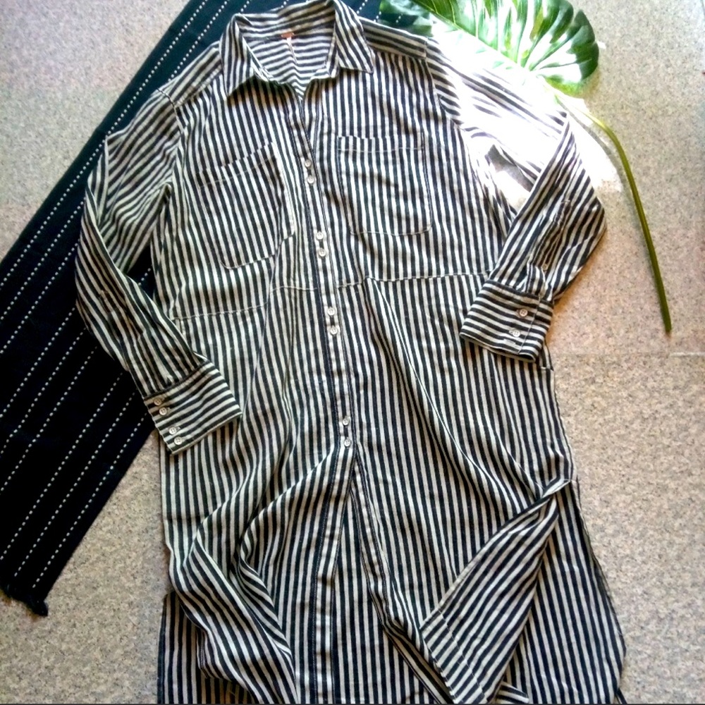 Free People Long Button Down Tunic Small